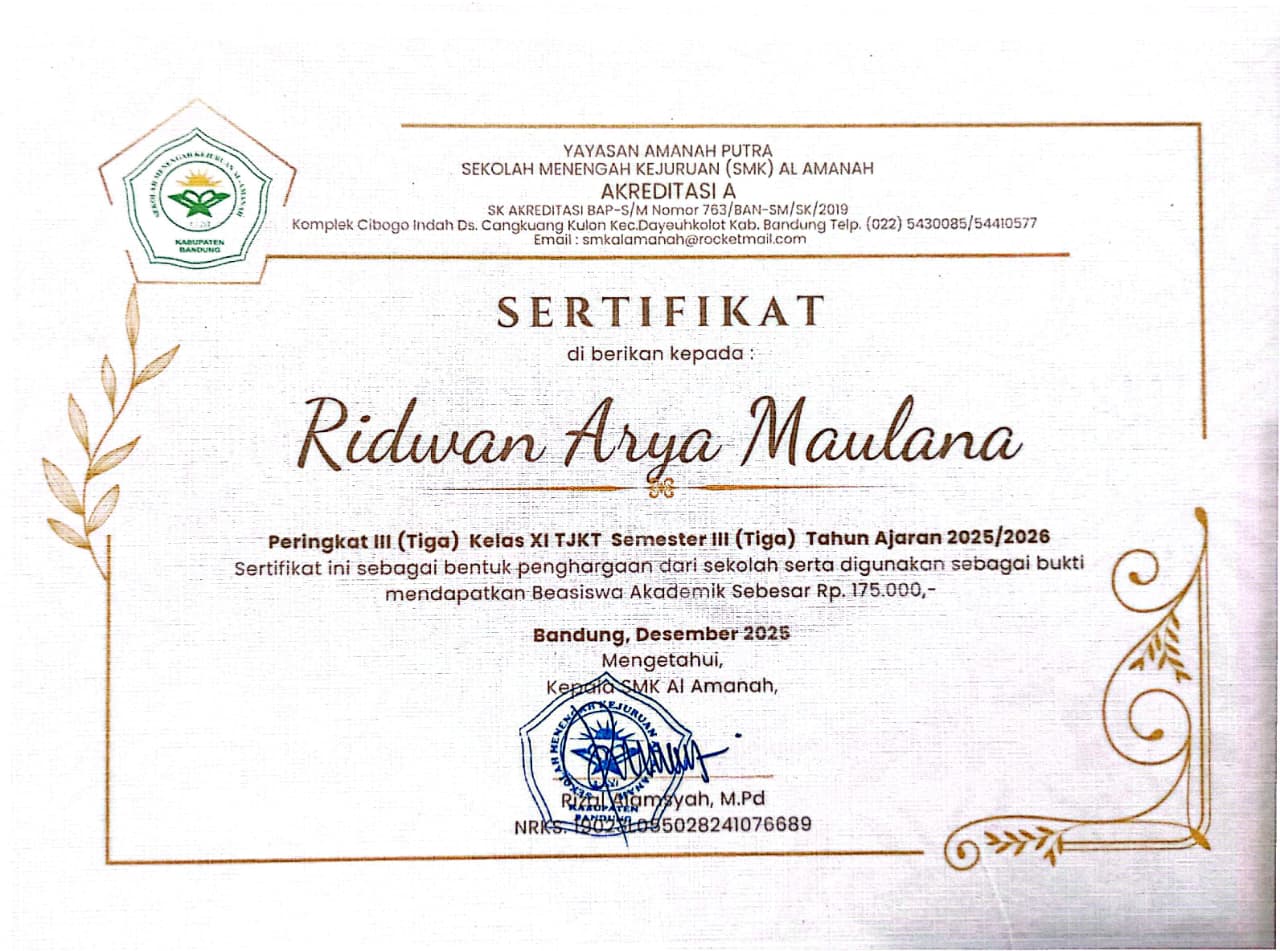 Foto Prestasi Rank 3 Semester 3